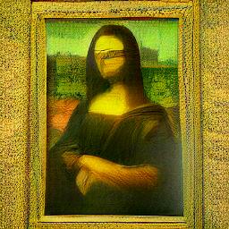 generated: a painting of the mona lisa on a white wall #4